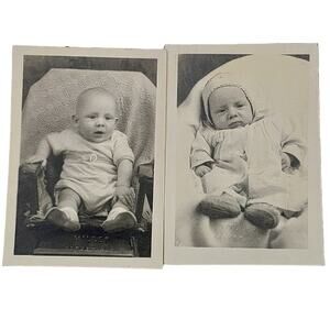 Vtg Baby Photos Original Monochrome Photography Found Portrait Snapshot Lot of 2
